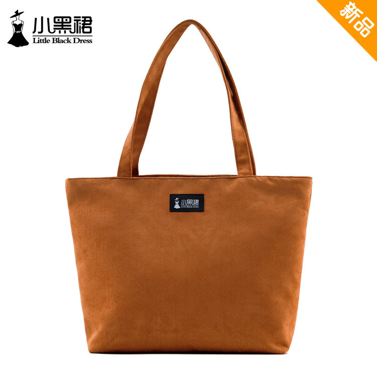 Small Black Dress Suede Suede Single Shoulder Shopping Bag Hand Bag Canvas Bag Portable Out Big Capacity Mommy Bag
