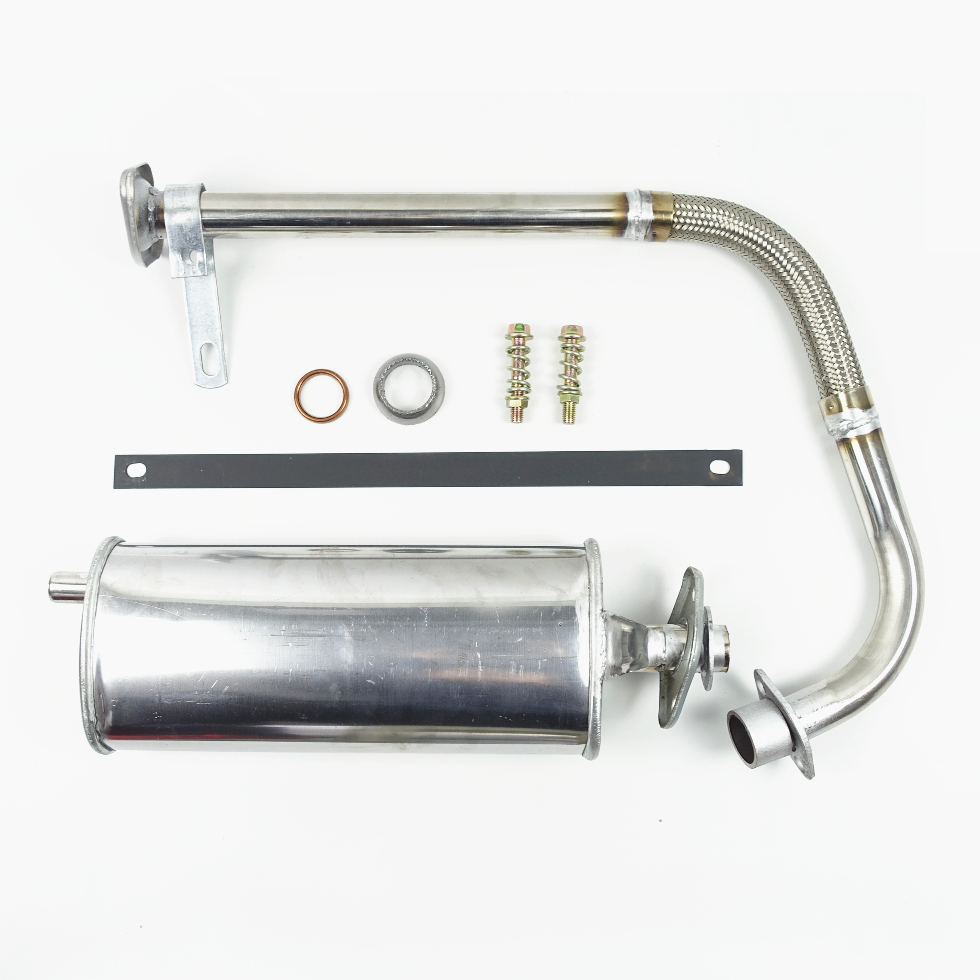 Longxin Zongshen 150200250 Moto tricycle stainless steel silencer exhaust pipe front section rear section smoke pipe-Taobao