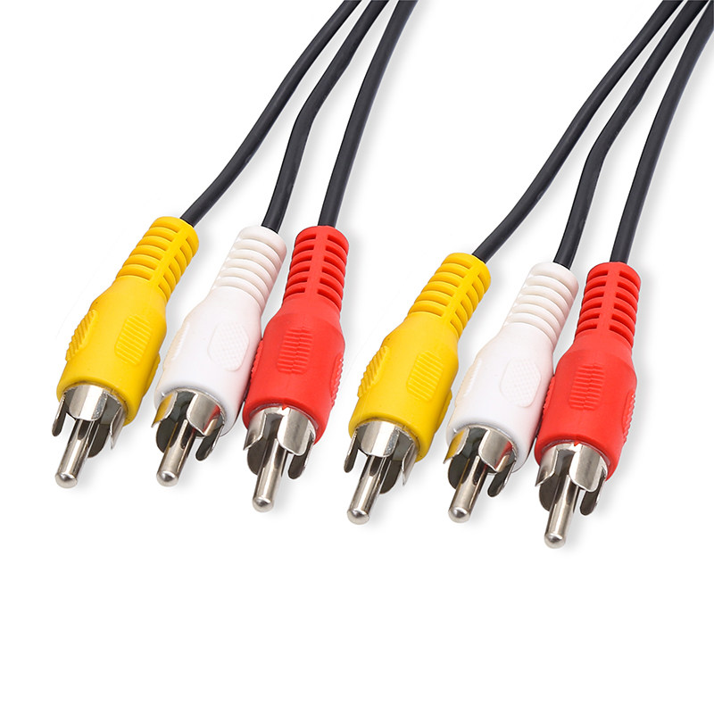 Full-Featured Av Cable, Audio and Video Cable, Rca Three-To-Three Lotus Cable, Dvd Set-Top Box, Old Tv Connection Cable, High-Definition Red, Yellow, and White Three-Color Plug, 3-to-3 Cable Output, Rca Signal Extension Cable