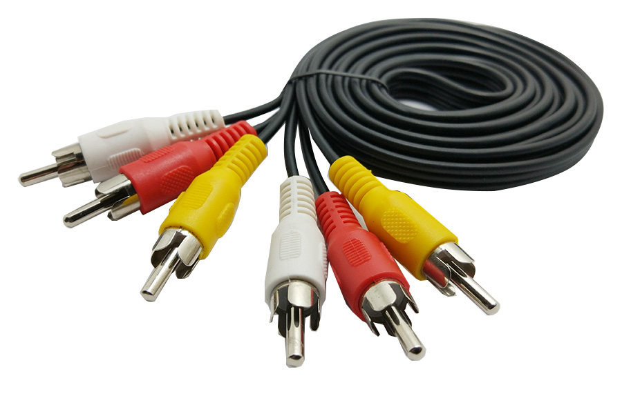 Av Cable Red, White, and Yellow Three-Color High-Definition Audio and Video Cable Dvd/Set-Top Box to Tv Data Cable 3-to-3 Digital Audio Output Set-Top Box Rca Connector Red, White, and Yellow Three-Color Signal Adapter 3-to-3