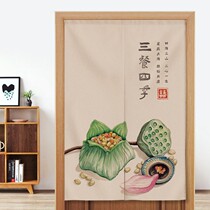 Partition Screen hanging cloth curtain in door Xuanguan partition curtain single door curtain Home Four seasons universal rural spring and autumn free of punch