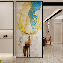 Home glass screen partition living room blocking home decoration net red Nordic entrance wall modern simple elk