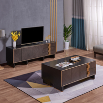 American light and luxurious TV cabinet Tea Table Combination Postmodern Minimalist Wind cabinet Living room Small family Type New Chinese 1 8 m