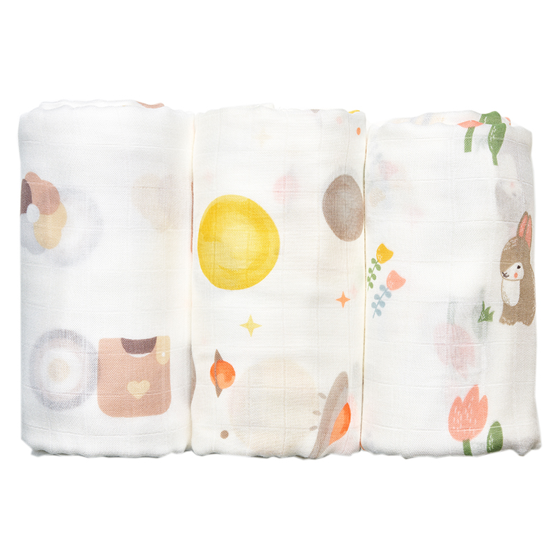 Carina design original design two-layer bamboo fiber wrapper cover blanket newborn swaddling scarf