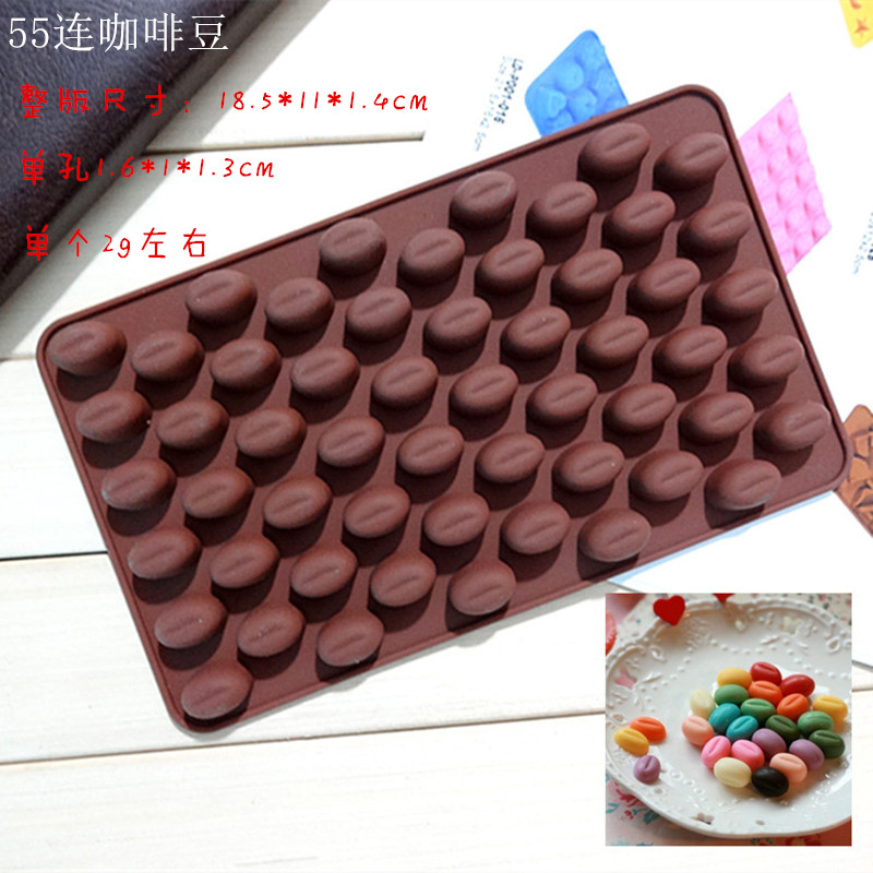 55 thậm chí cà phê khuôn đậu tự làm bánh sô cô la trang trí khuôn băng lưới handmade xà phòng kẹo khuôn khuôn kem silicon