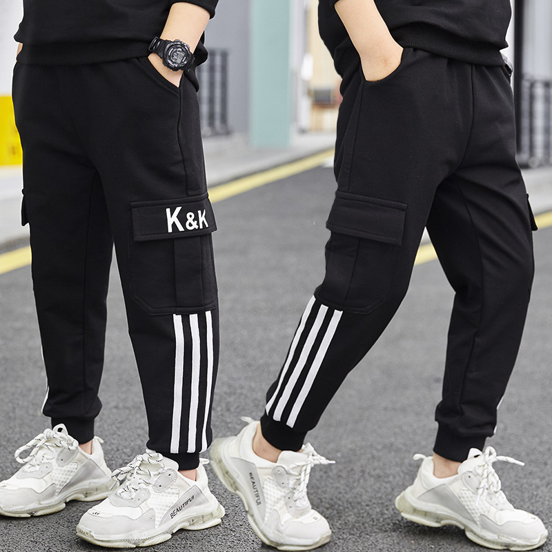 Boys pants spring and autumn 2021 new large children's casual sports pants boys overalls trendy boys spring clothes