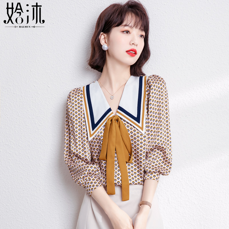 Eurostock Spring Festival Fashion Hit Bottom Snowy Shirt Lady Spring Autumn Season 2022 New early spring blouses polo shirts