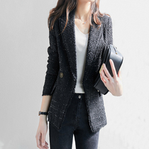 Mapping * Hong Kong light luxury womens fashion wild style Korean version of the waist temperament suit jacket