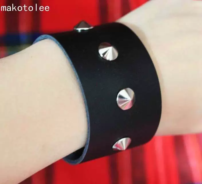 Браслет Trend удлинённый, панк-стиль, искусственная кожа с металлическими шипами, регулируемый