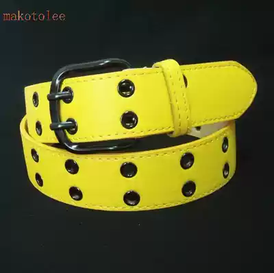 Trend personality men's belt Korean belt youth fashion rivet casual pants with double-breasted head Street Dance belt