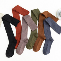 Request Dispensers Long Silo Socks Womens Autumn Winter Days Pure Cotton High Cylinder Non-slip Pure Color Vertical Bar Micro Pressure Display Slim Overknee Socks