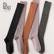 Request Dispensers Long Socks Female Autumn Winter Pure Cotton Calf Socks Japan JACQUARD ELASTIC DISPLAY SLIM HIGH SILO SOCKS ANTI SLIP OVER KNEE SOCKS