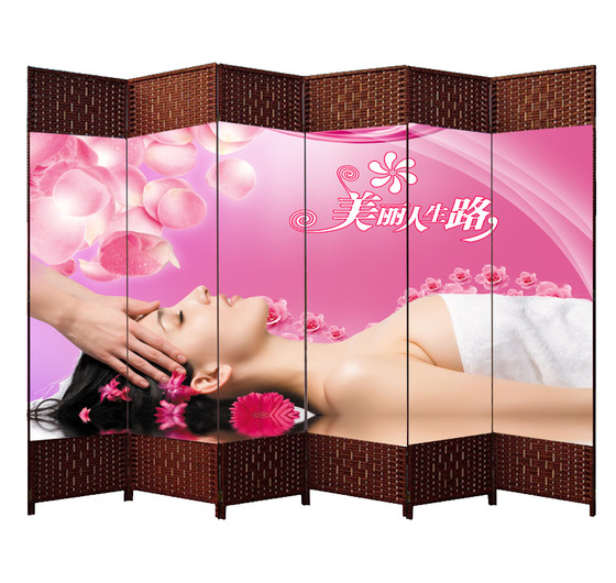 Screen partition living room block curtain flat wind folding movable traditional Chinese medicine health care club beauty salon simple and modern