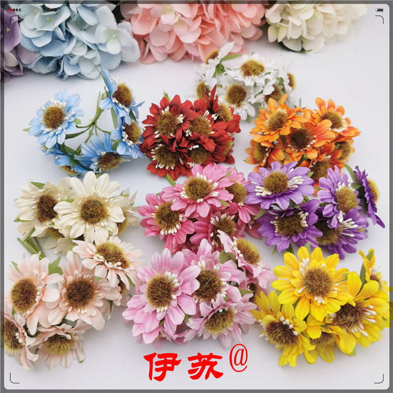 Isu Accessories 4 5cm Small Chrysanthemum Emulation Floral Ring Material Fake Flower Art Supplies Kindergarten Handmade Decoration