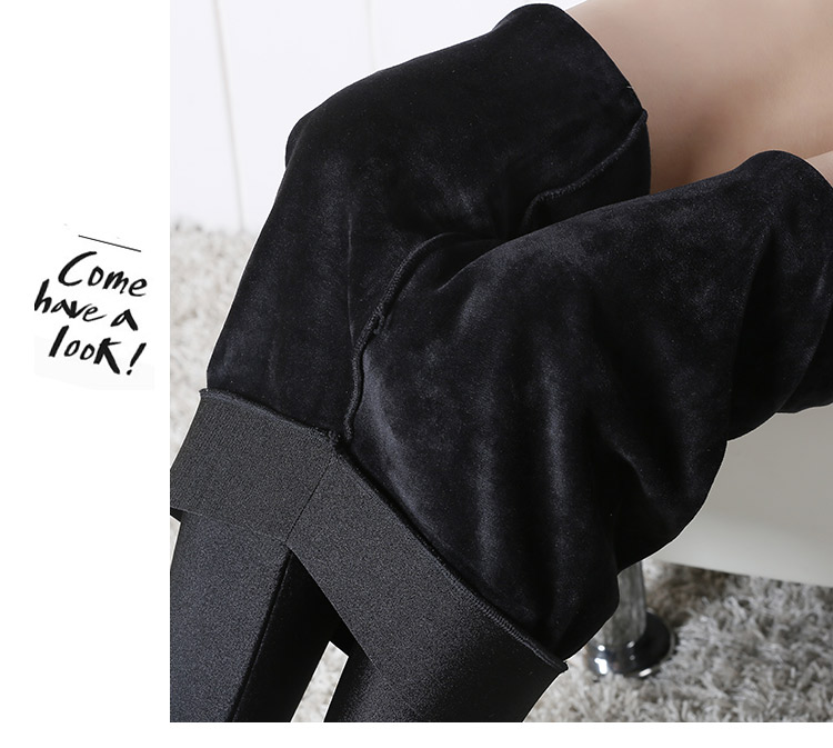 Mùa thu đông siêu mềm nhung quần bóng loáng bước chân cộng với quần legging nhung nữ mặc quần cạp cao cạp quần rộng size ấm quần ngắn nữ đẹp