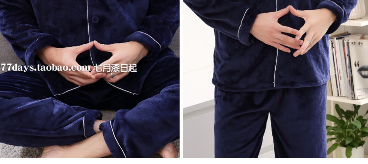 Bộ đồ ngủ mùa đông nam flannel phù hợp với tay dài mùa xuân và mùa thu dày lông cừu san hô ấm để tăng dịch vụ gia đình trung niên thời trang 2021
