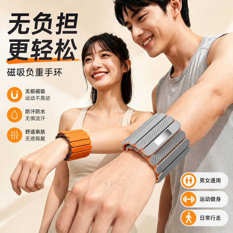 Weight-Bearing Wristband for Sports and Fitness, Arm and Wrist Gravity Training Belt for Women, Magnetic Silicone Wrist Detachable Weight-Bearing Belt