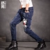 Mùa hè 2019 thanh niên nam vuốt mèo quần jean mỏng nam Hàn Quốc giản dị chân bút chì quần nam - Quần jean đồ nam đẹp Quần jean