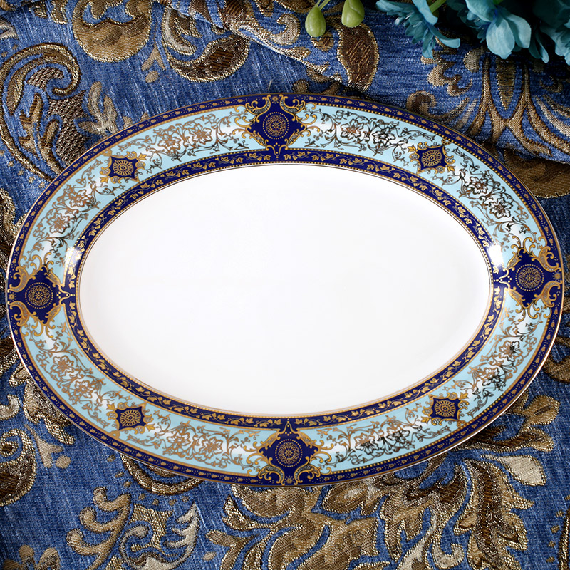 Dishes European ceramic bowl of plates of ipads porcelain available household microwave tableware western - style porcelain