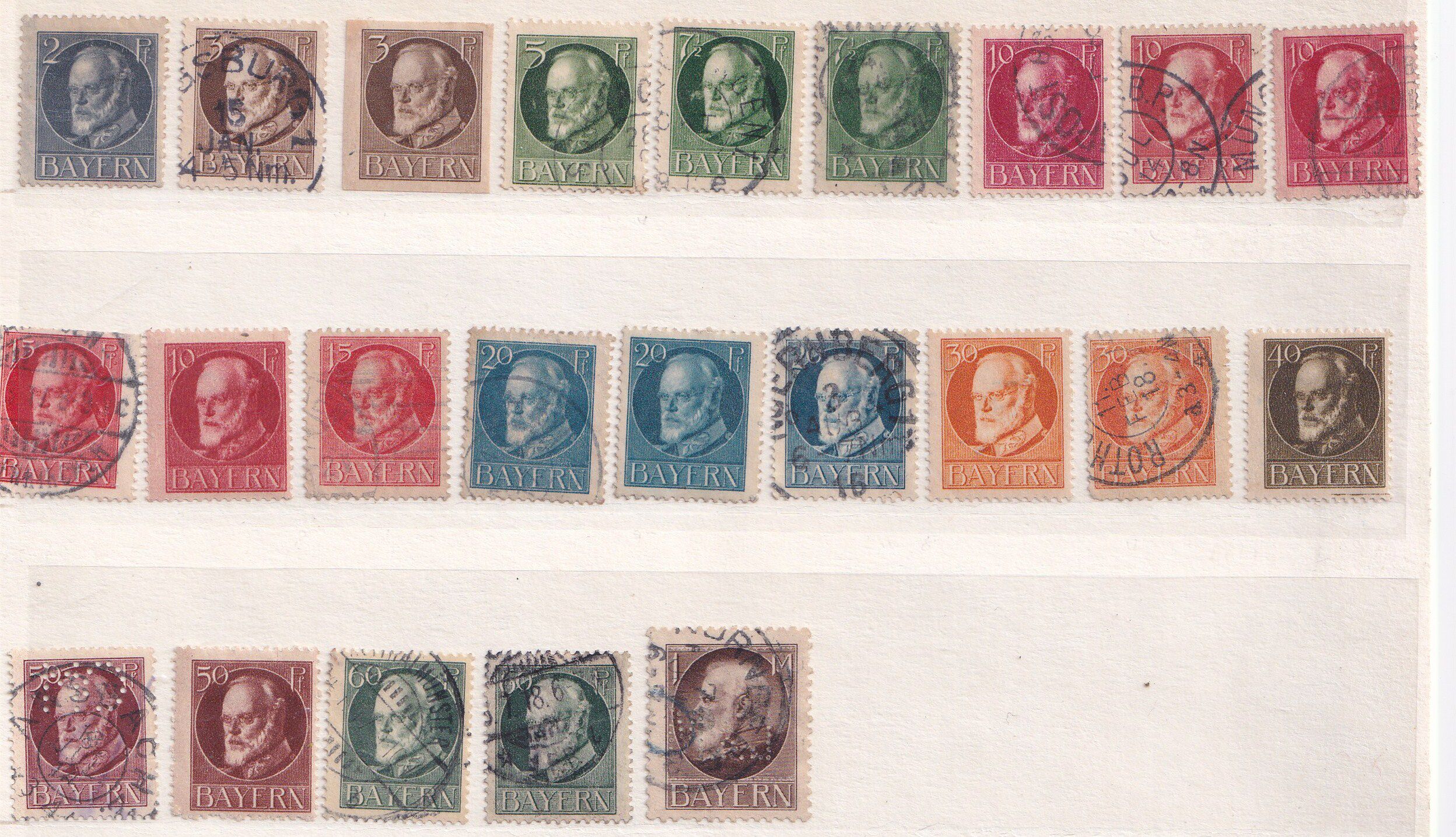 Letter pins German stamps 1914-Bavarian Local Ticket King Ludwig III 23-13 species-Taobao