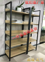 Steel and wood shelf shelf bookshelf modern landing multi-layer multi-functional Mid-Island shoe bag rack second-hand cosmetics display rack