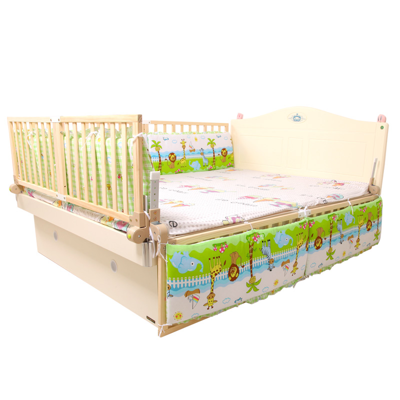 Baby Crib Guardrail Solid Wood Folding Baby Fence Bedside Anti Fall