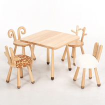 Nordic simple children learning table and chair kindergarten game table primary school students home desk baby solid wood writing table