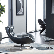 Lazy chair modern simple single sofa chair bedroom balcony leisure designer European leather sofa chair recliner