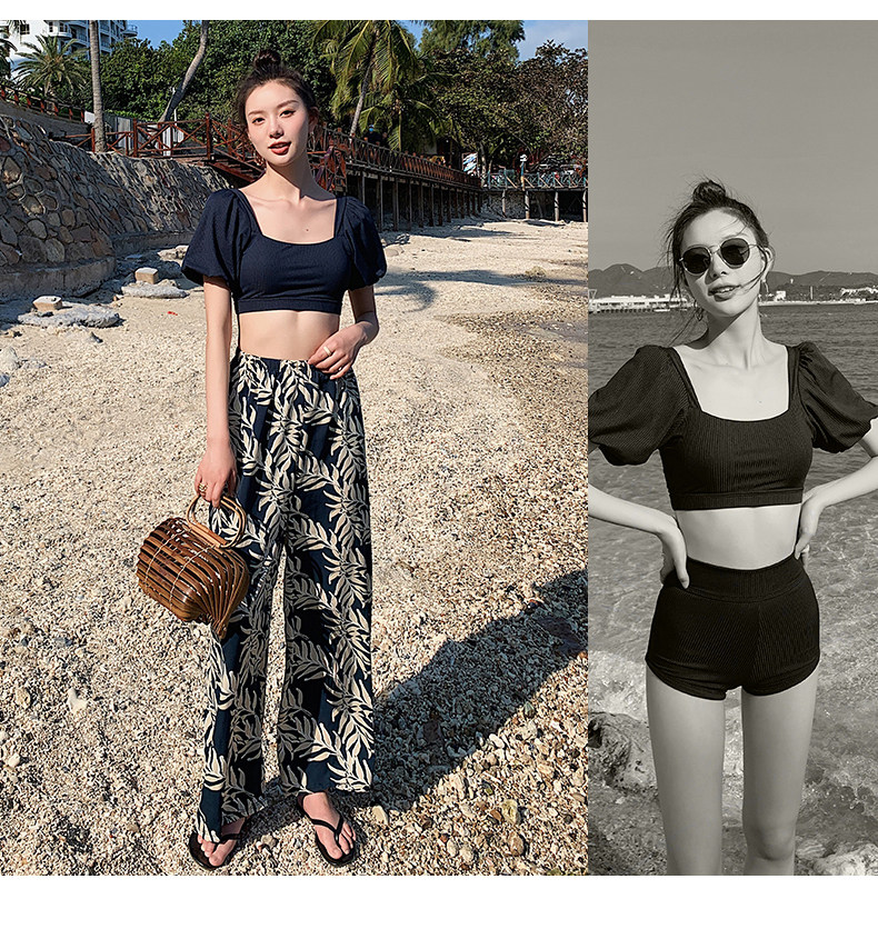 Летний раздельный купальник, брендовый пляжный комплект для школьников и студентов, для влюбленных, сезон 2021, в корейском стиле 