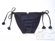 Multi-color multimodal European and American black tied rope triangle swimming pants swim pants split bikini swimsuit lady flat corner swimming trunks