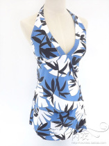 Time-limited special price European and American great summer hanging neck ladies swimsuit low V sexy skirt style split swimsuit suit