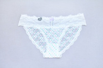 Ren 4 08 European and American Dots Lace Mesh Yarn Transparency Briefs Lady Breathable Triangle Pants Pure Cotton Crotch