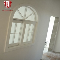 American Fields Garden Style Vaulted Windows Средиземноморье Solid Wood Windows Arc White Blue