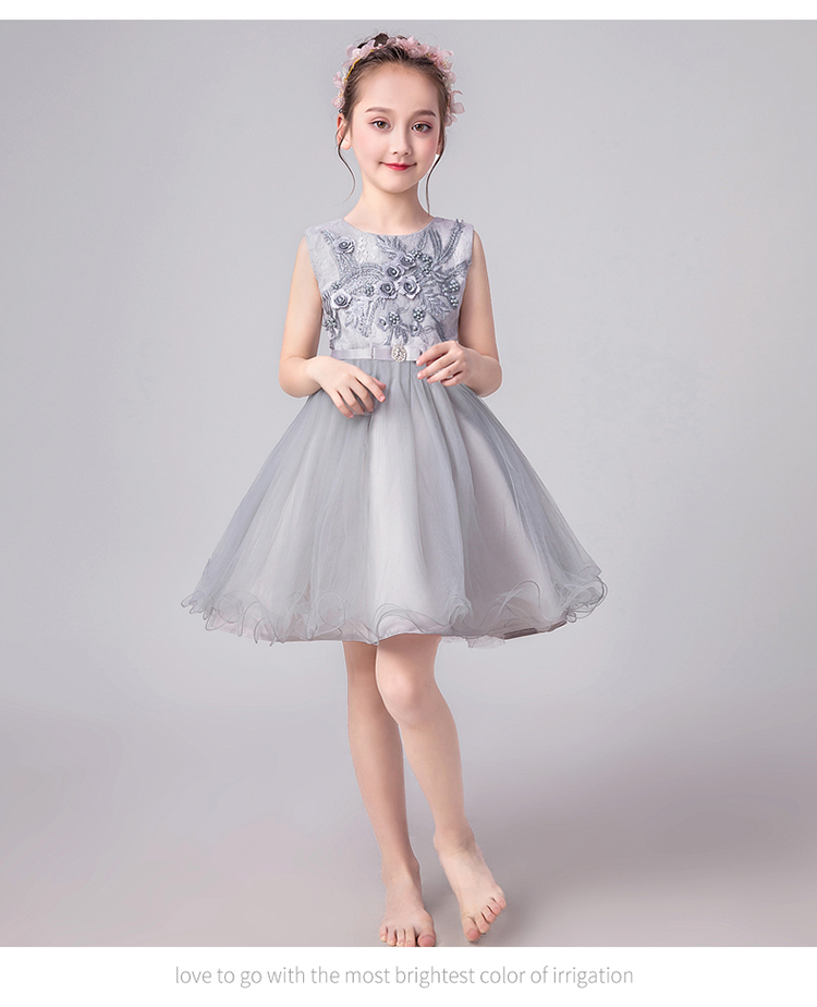 Váy hoa cô gái nữ sáu một bộ trang phục công chúa váy cô gái fluffy sợi trẻ em váy cưới nhỏ chủ nhà biểu diễn quần áo - Váy trẻ em váy trẻ em