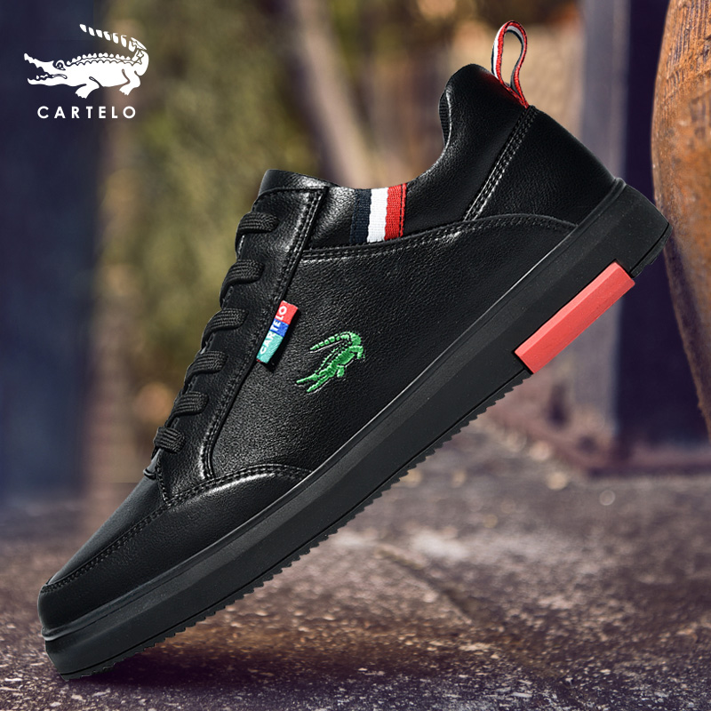 Crocodile men's shoes 2022 new fashion shoes Korean version trend versatile casual board shoes summer men's all-black sneakers