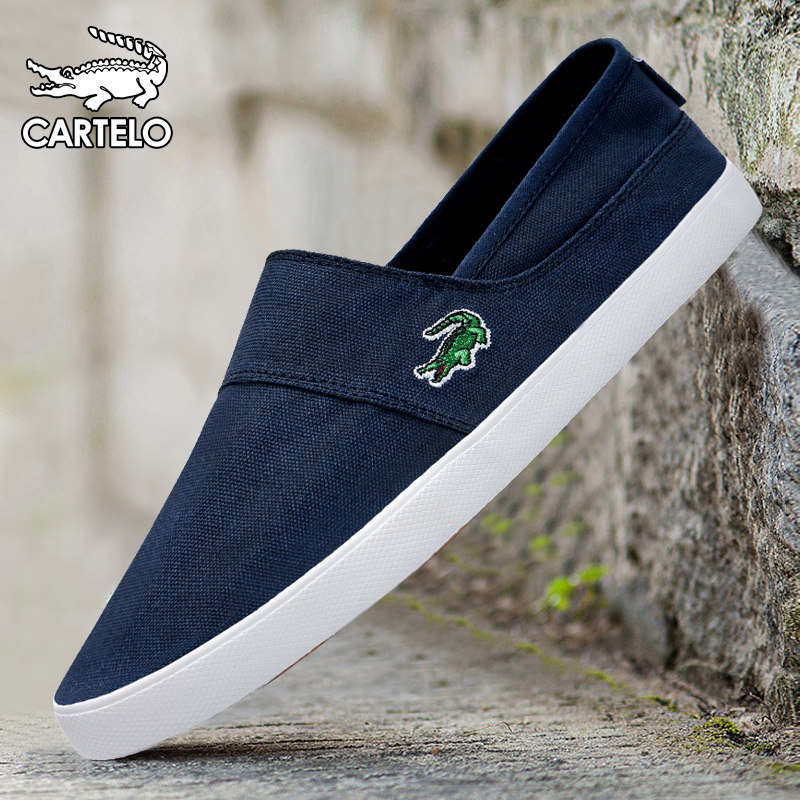 Crocodile men's shoes breathable soft bottom lazy slip-on canvas shoes summer men's all-match casual old Beijing cloth shoes men