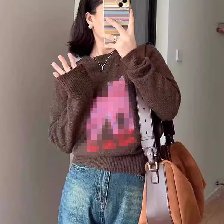 2024 Autumn/Winter New Jacquard Long-Legged Cat Cartoon Pattern Long-Sleeve Sweater Women's Pullover Versatile Knit Top 2024 Autumn/Winter New Jacquard Long-Legged Cat Cartoon Pattern Long-Sleeve Sweater Women's Pullover Versatile Knit Top