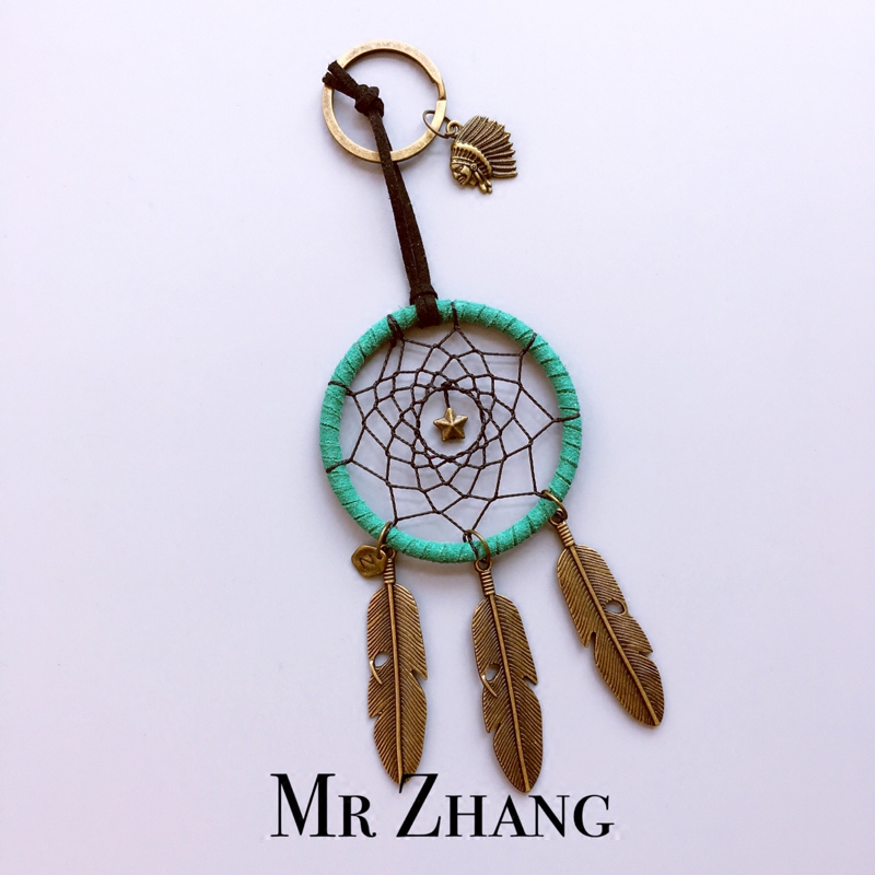 Mr. Zhang's Handmade Original Dream Catcher Keychain, Dream Catcher Bag Pendant, Artistic Gift