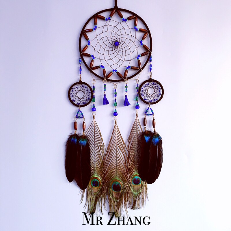 MR ZHANG MR ZHANG hand-made original dream catcher Indian feather pendant literary gift Retro dream catcher