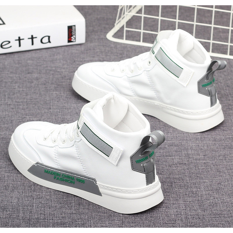 Hong Kong same style Supreme high-top men's shoes heightening board shoes sports casual men's white shoes