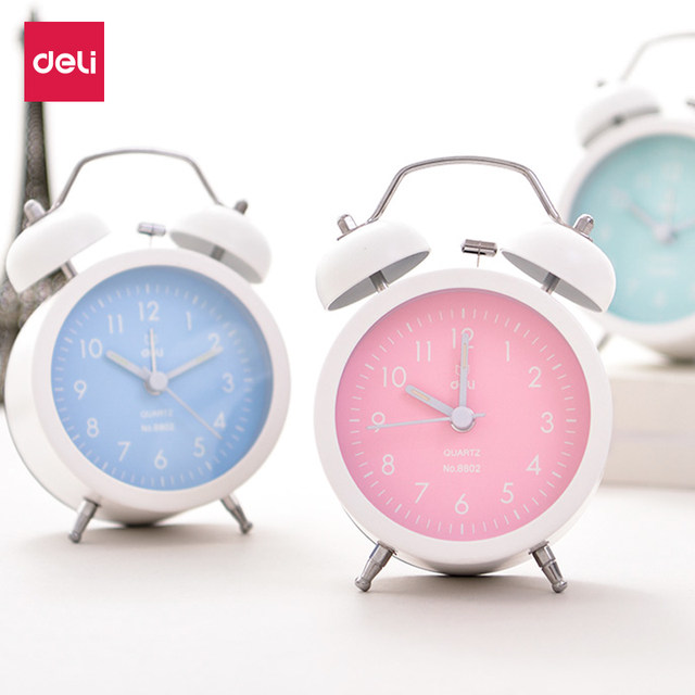 Creative, cute, simple and fashionable small alarm clock for effective students, multi-functional electronic mini silent clock with luminous clock, office desk alarm clock, bedroom bedside small alarm clock