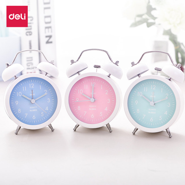 Creative, cute, simple and fashionable small alarm clock for effective students, multi-functional electronic mini silent clock with luminous clock, office desk alarm clock, bedroom bedside small alarm clock
