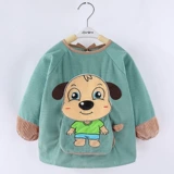 Демисезонный бархатный детский водонепроницаемый фартук для раннего возраста, лонгслив для еды, сзади на завязках, с карманом