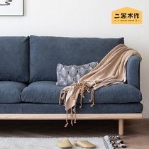 Two black wood Yuwen sofa Nordic Japanese living room fabric modern simple small apartment detachable and washable sofa