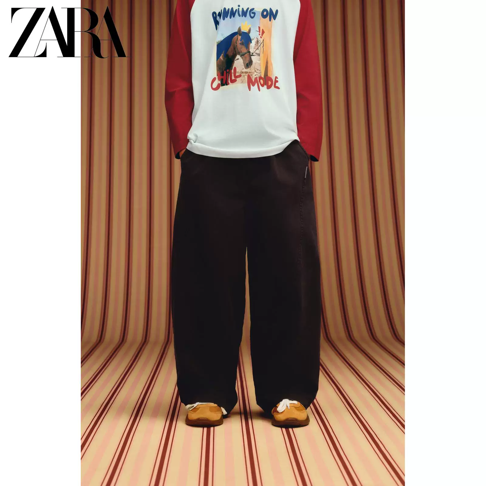 Спецпредложение ZARA Детская одежда Брюки-шаровары с разрезами для мальчиков 5644892 800