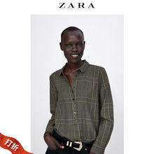79元  ZARA新款 女装 珠宝纽扣格子衬衫 08566252505