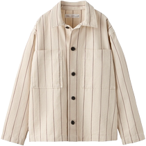 ZARA 2024 new autumn products childrens clothing boys college style striped long-sleeved shirt jacket 6887720