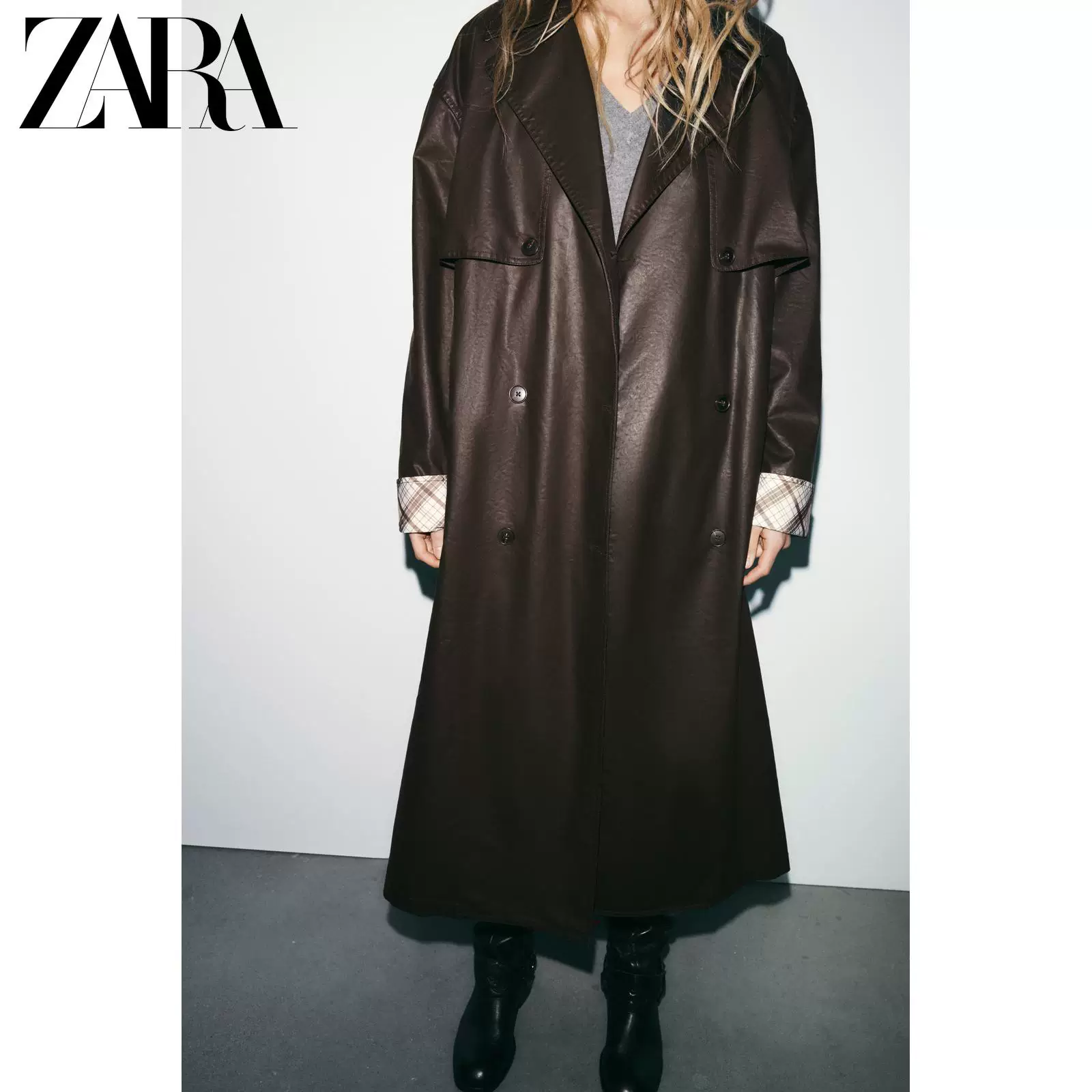 ZARA 2025 зимний новый товар TRF женский пуховый кожаный длинный виндбэк 5854828 716
