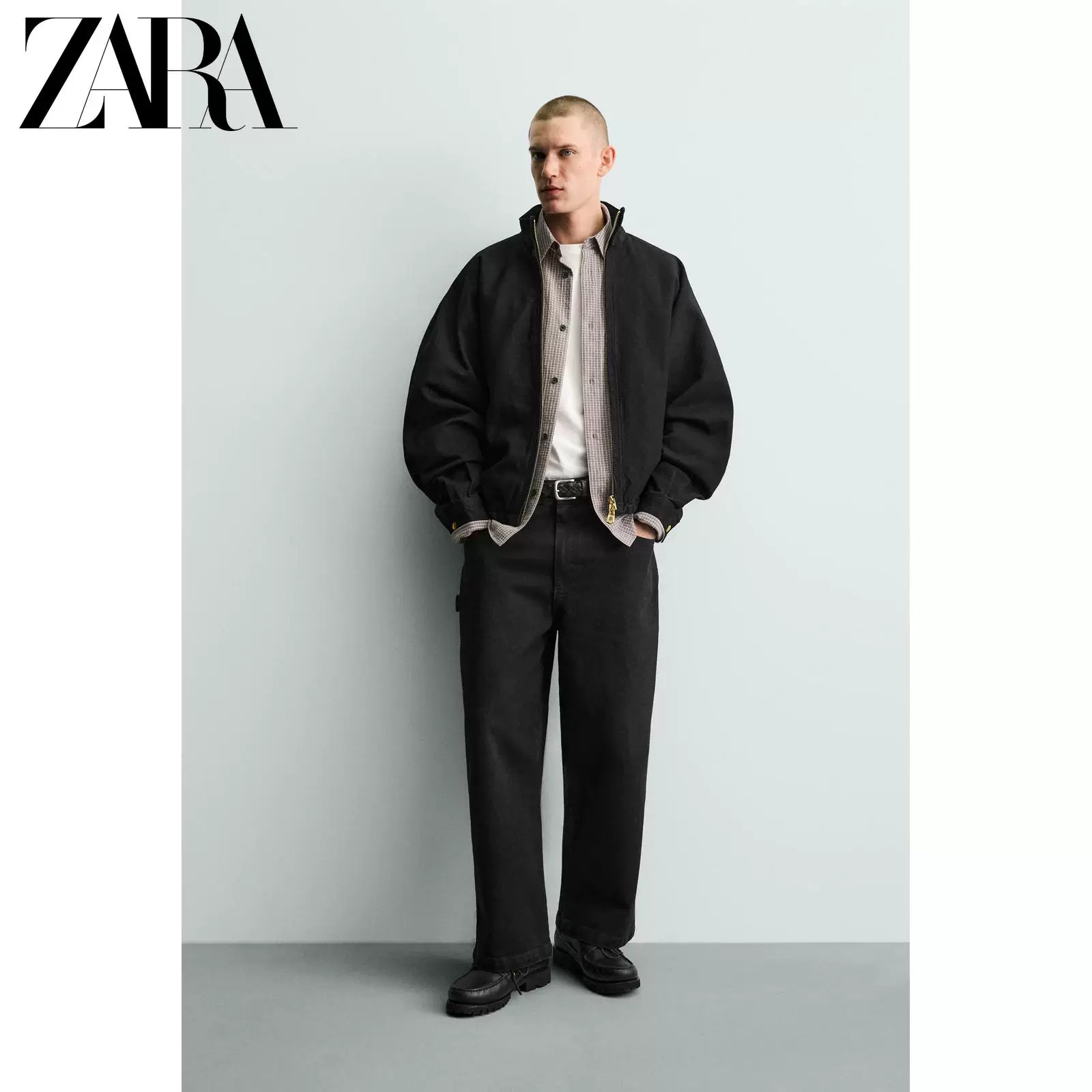 ZARA 2026 весна-лето новые поступления мужской бомбер хлопковый свободного кроя 0840461 800