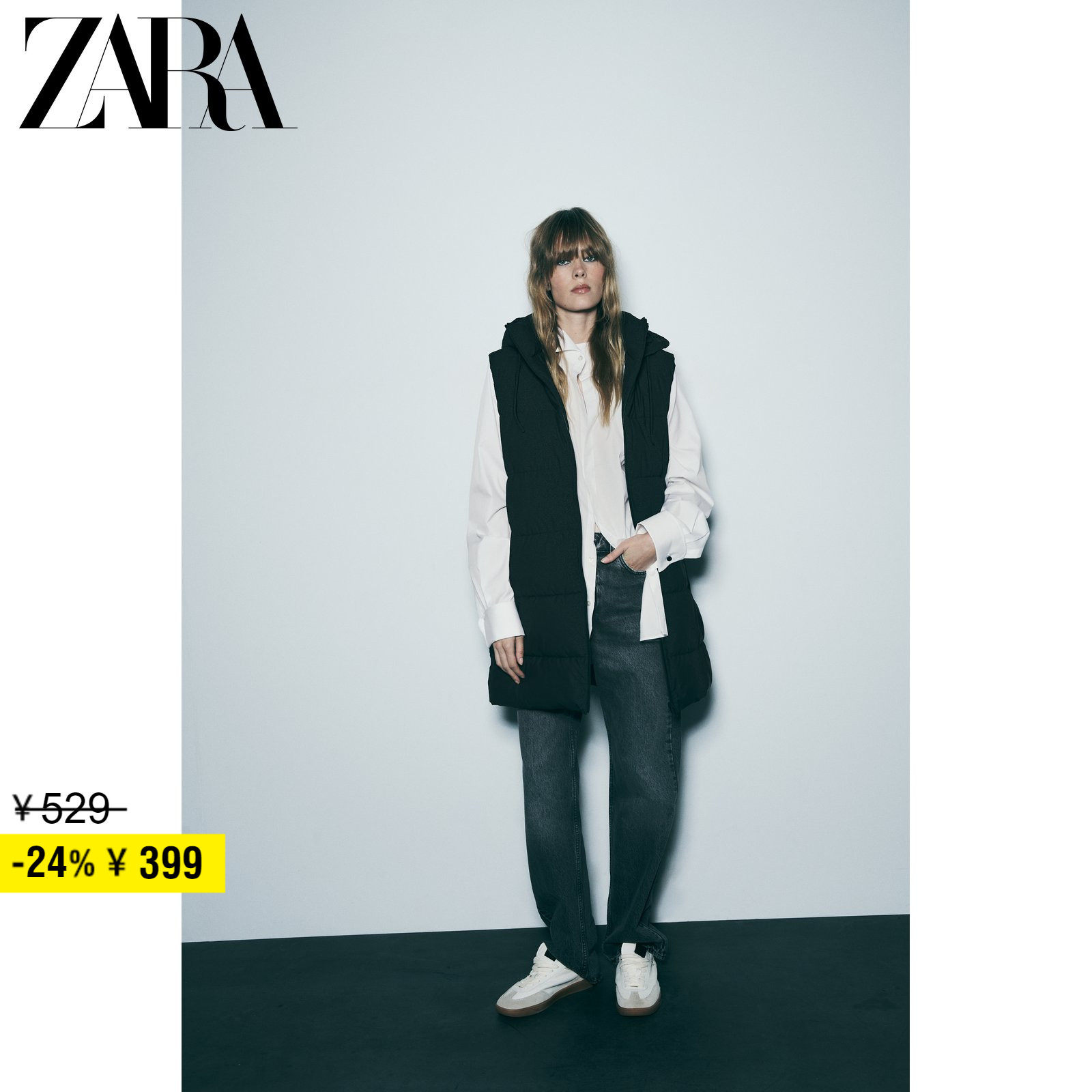 ZARA Discount Season Women's Clothing Stand Sleeveless Cap Pressure Rubber Vest Waistcoat 8372242800-Taobao